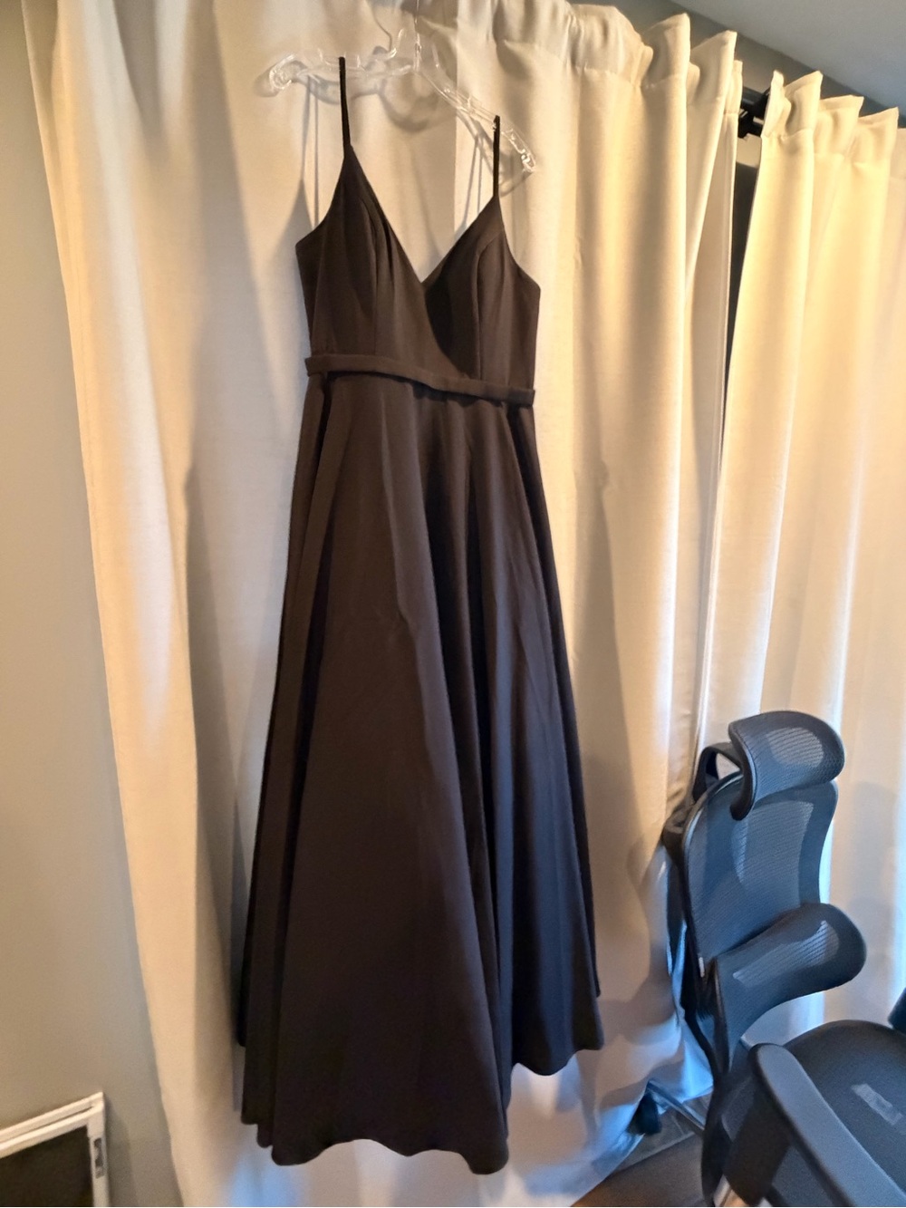 Classic Black Spaghetti-Strap Wedding Guest Dress